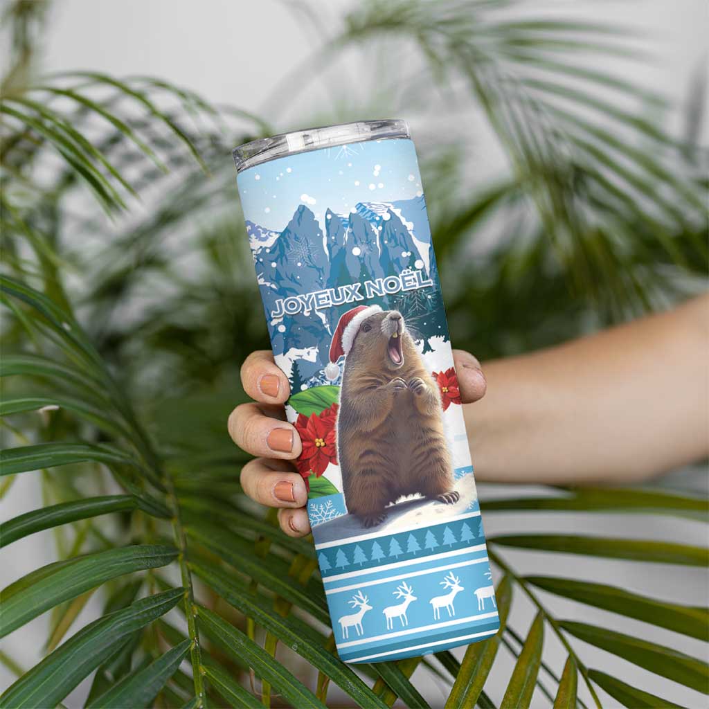 Switzerland Christmas Marmot Skinny Tumbler Joyeux Noel - Wonder Print Shop