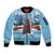 Switzerland Christmas Marmot Sleeve Zip Bomber Jacket Joyeux Noel - Wonder Print Shop