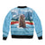 Switzerland Christmas Marmot Sleeve Zip Bomber Jacket Joyeux Noel - Wonder Print Shop
