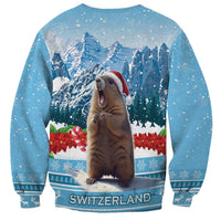 Switzerland Christmas Marmot Sweatshirt Joyeux Noel - Wonder Print Shop