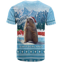 Switzerland Christmas Marmot T Shirt Joyeux Noel - Wonder Print Shop
