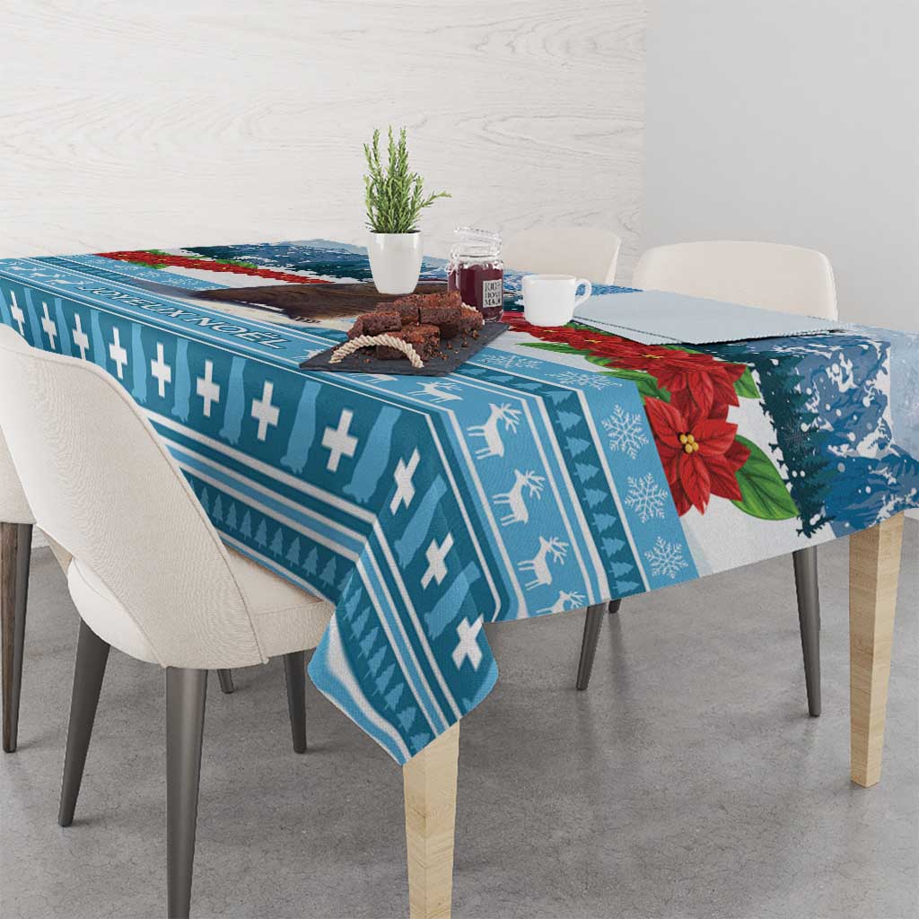 Switzerland Christmas Marmot Tablecloth Joyeux Noel - Wonder Print Shop