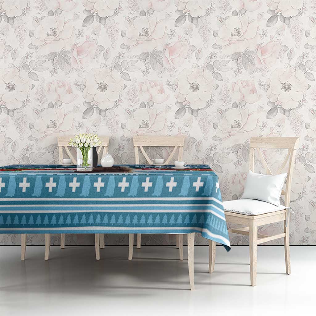 Switzerland Christmas Marmot Tablecloth Joyeux Noel - Wonder Print Shop