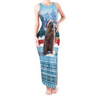Switzerland Christmas Marmot Tank Maxi Dress Joyeux Noel - Wonder Print Shop