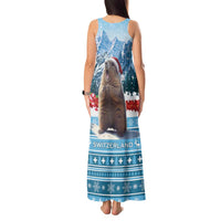 Switzerland Christmas Marmot Tank Maxi Dress Joyeux Noel - Wonder Print Shop