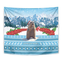 Switzerland Christmas Marmot Tapestry Joyeux Noel - Wonder Print Shop