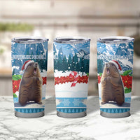 Switzerland Christmas Marmot Tumbler Cup Joyeux Noel - Wonder Print Shop