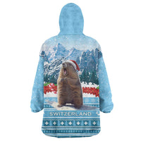 Switzerland Christmas Marmot Wearable Blanket Hoodie Joyeux Noel - Wonder Print Shop
