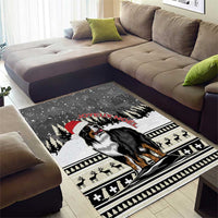 Switzerland Christmas Bernese Mountain Dog Area Rug Joyeux Noel - Wonder Print Shop