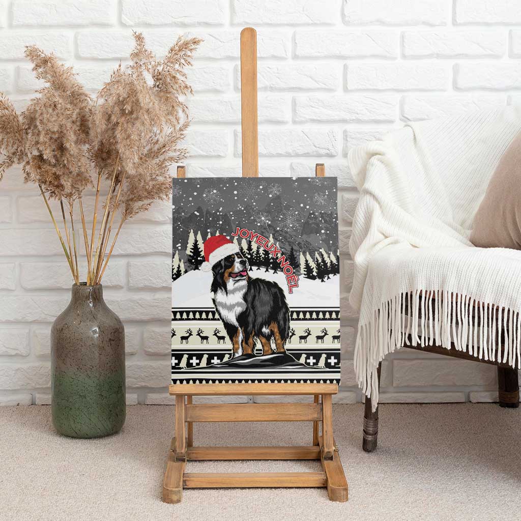 Switzerland Christmas Bernese Mountain Dog Canvas Wall Art Joyeux Noel - Wonder Print Shop
