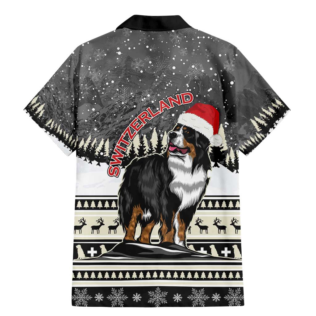 Switzerland Christmas Bernese Mountain Dog Family Matching Mermaid Dress and Hawaiian Shirt Joyeux Noel - Wonder Print Shop