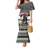 Switzerland Christmas Bernese Mountain Dog Family Matching Mermaid Dress and Hawaiian Shirt Joyeux Noel - Wonder Print Shop