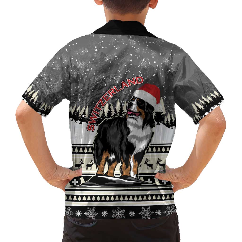 Switzerland Christmas Bernese Mountain Dog Family Matching Puletasi and Hawaiian Shirt Joyeux Noel - Wonder Print Shop