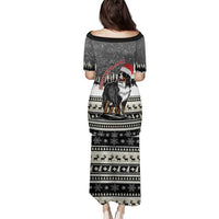 Switzerland Christmas Bernese Mountain Dog Family Matching Puletasi and Hawaiian Shirt Joyeux Noel - Wonder Print Shop