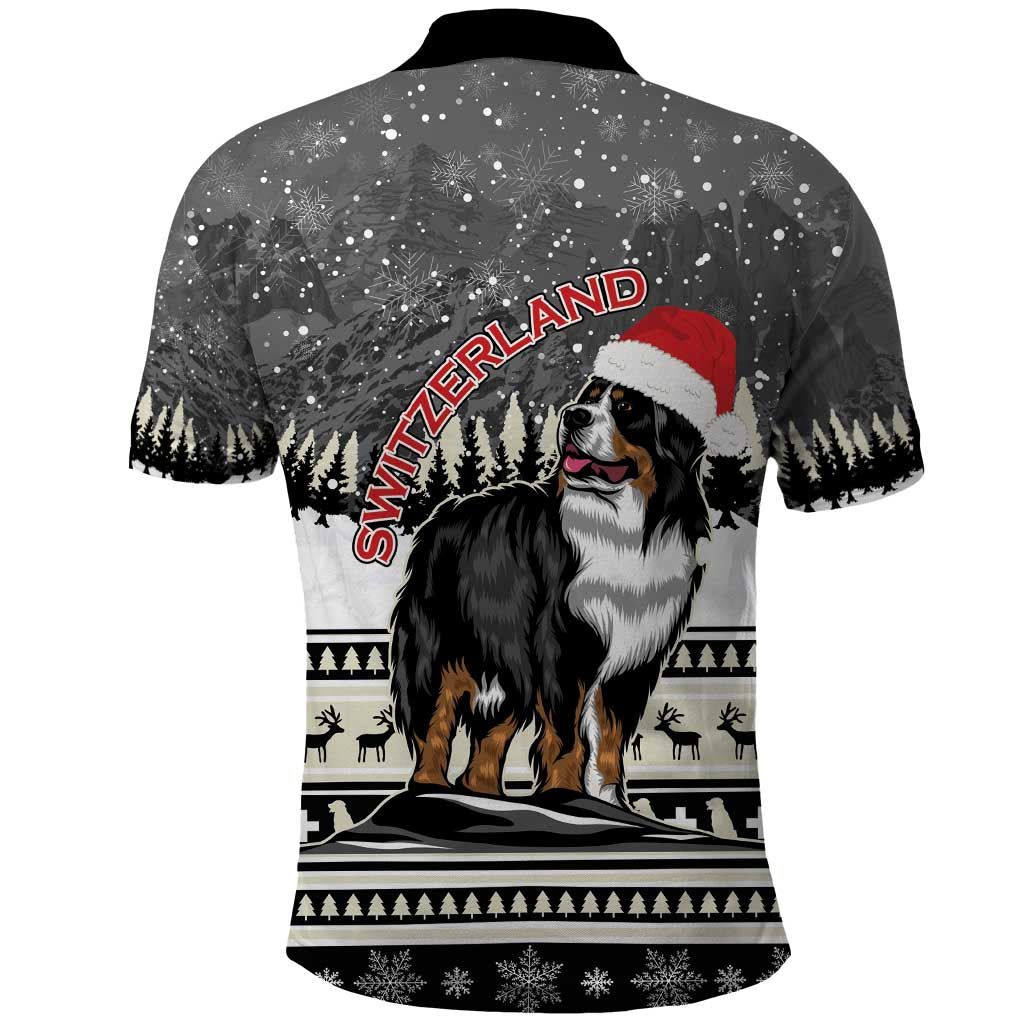 Switzerland Christmas Bernese Mountain Dog Polo Shirt Joyeux Noel - Wonder Print Shop