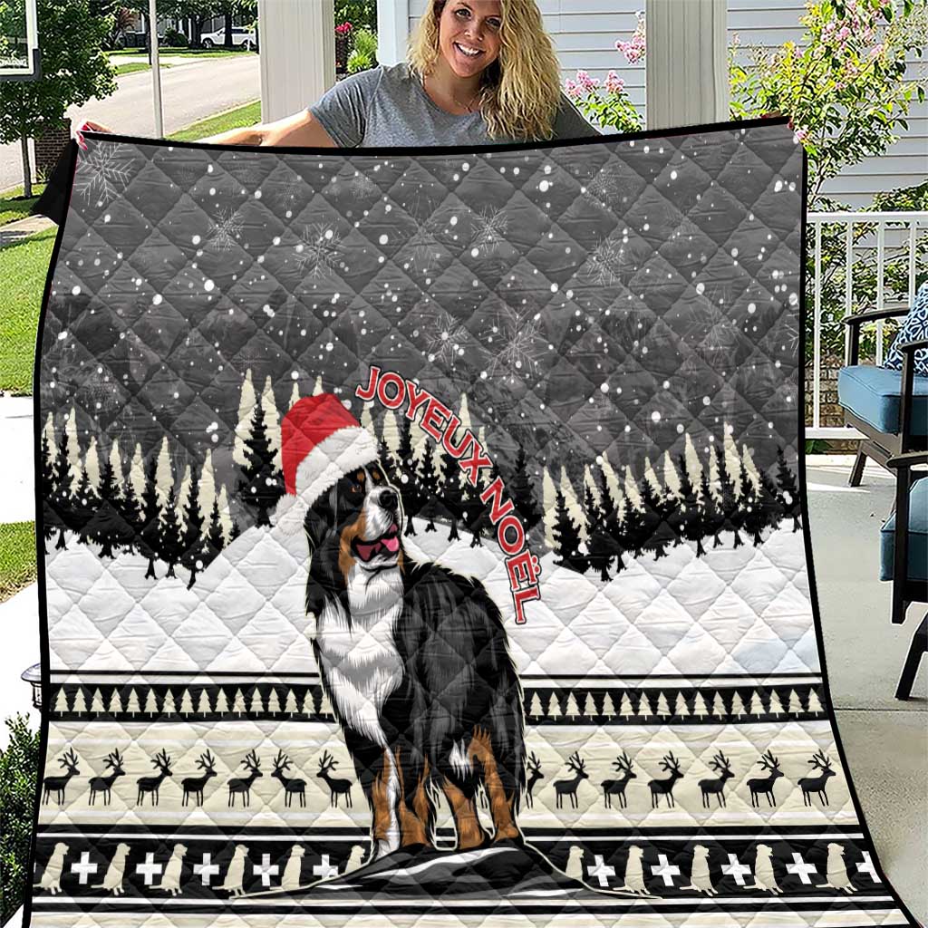 Switzerland Christmas Bernese Mountain Dog Quilt Joyeux Noel - Wonder Print Shop