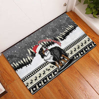 Switzerland Christmas Bernese Mountain Dog Rubber Doormat Joyeux Noel - Wonder Print Shop