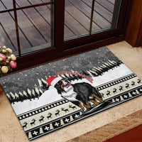 Switzerland Christmas Bernese Mountain Dog Rubber Doormat Joyeux Noel - Wonder Print Shop