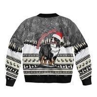 Switzerland Christmas Bernese Mountain Dog Sleeve Zip Bomber Jacket Joyeux Noel - Wonder Print Shop