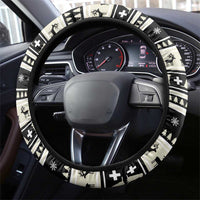 Switzerland Christmas Bernese Mountain Dog Steering Wheel Cover Joyeux Noel - Wonder Print Shop