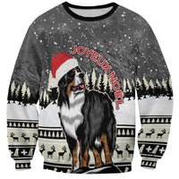 Switzerland Christmas Bernese Mountain Dog Sweatshirt Joyeux Noel - Wonder Print Shop