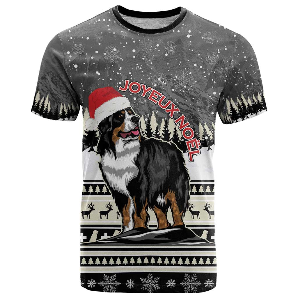 Switzerland Christmas Bernese Mountain Dog T Shirt Joyeux Noel - Wonder Print Shop