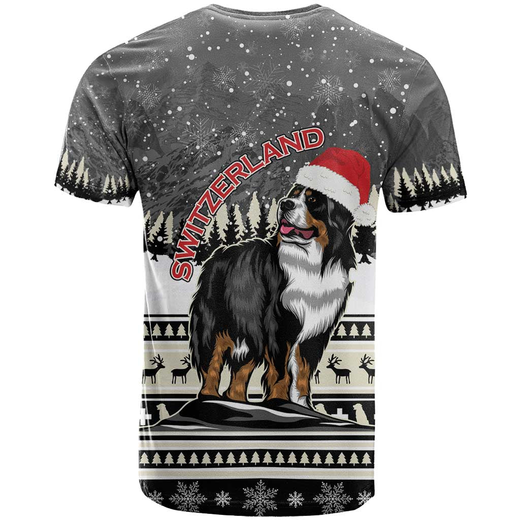Switzerland Christmas Bernese Mountain Dog T Shirt Joyeux Noel - Wonder Print Shop