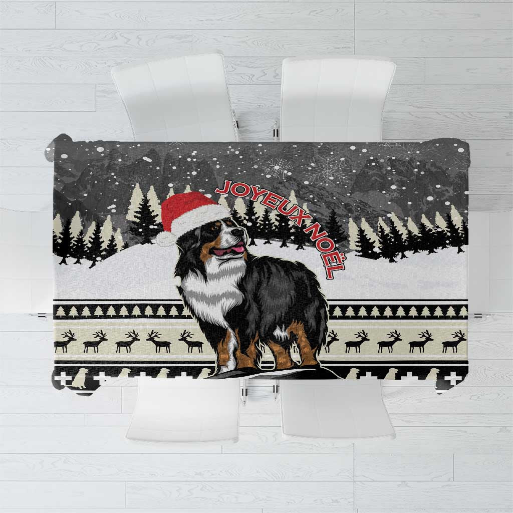 Switzerland Christmas Bernese Mountain Dog Tablecloth Joyeux Noel - Wonder Print Shop