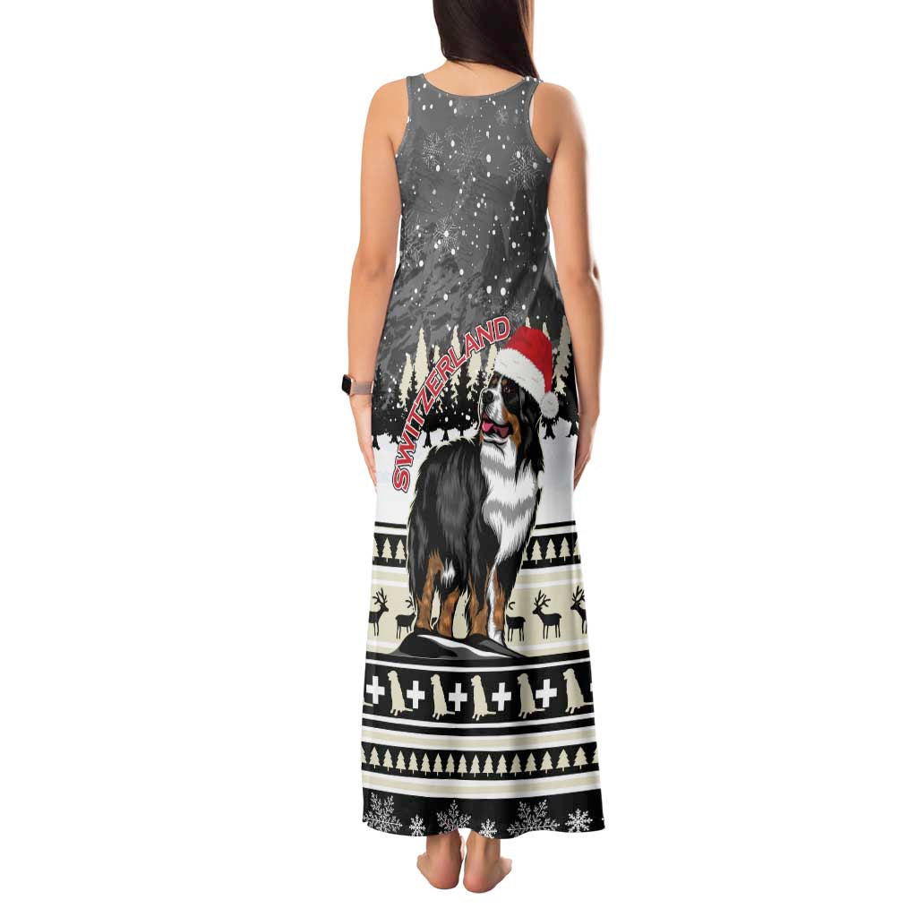 Switzerland Christmas Bernese Mountain Dog Tank Maxi Dress Joyeux Noel - Wonder Print Shop
