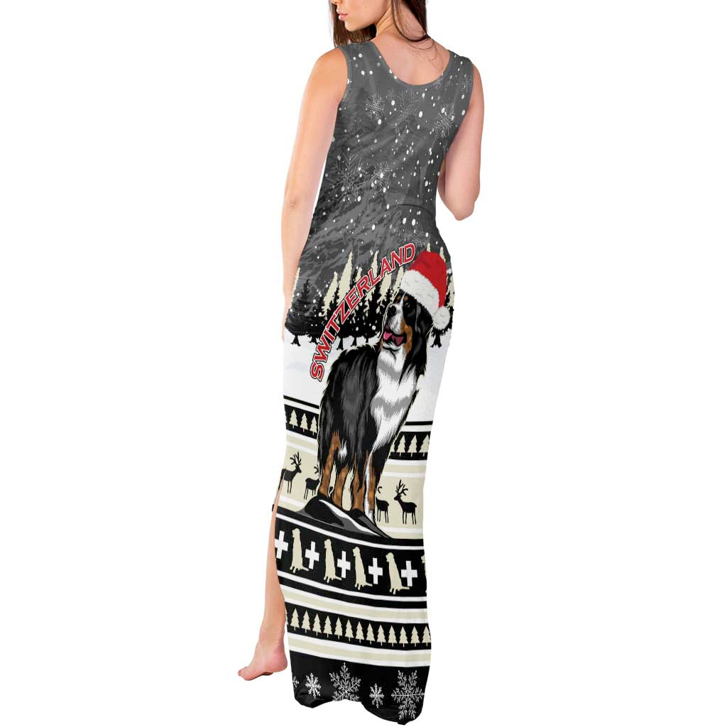 Switzerland Christmas Bernese Mountain Dog Tank Maxi Dress Joyeux Noel - Wonder Print Shop