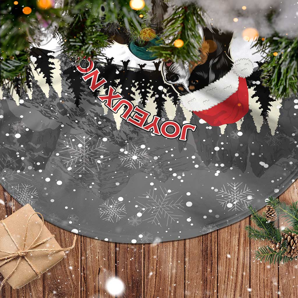Switzerland Christmas Bernese Mountain Dog Tree Skirt Joyeux Noel - Wonder Print Shop