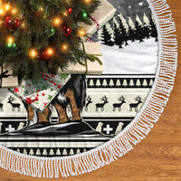 Switzerland Christmas Bernese Mountain Dog Tree Skirt Joyeux Noel - Wonder Print Shop