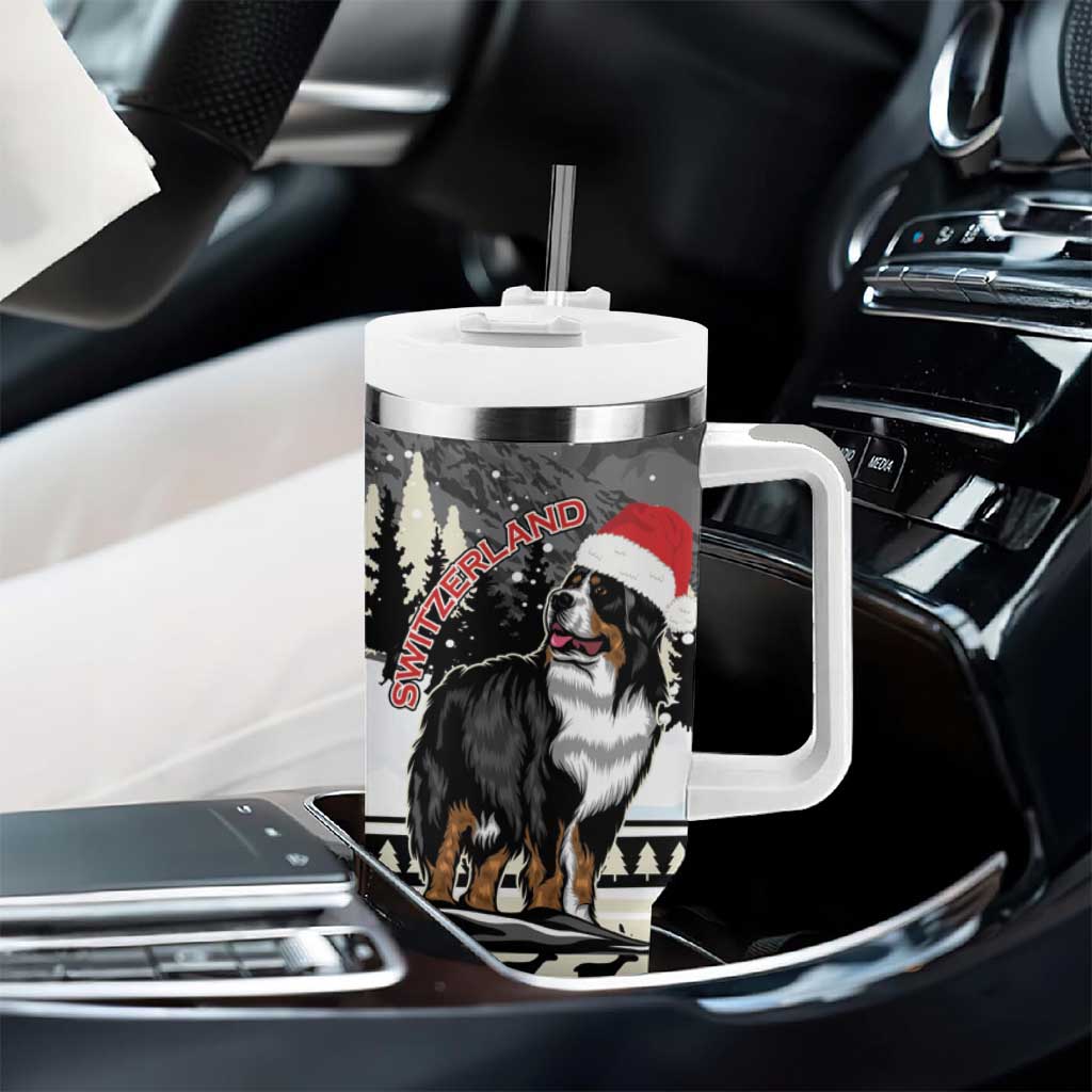 Switzerland Christmas Bernese Mountain Dog Tumbler With Handle Joyeux Noel - Wonder Print Shop