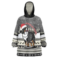 Switzerland Christmas Bernese Mountain Dog Wearable Blanket Hoodie Joyeux Noel - Wonder Print Shop