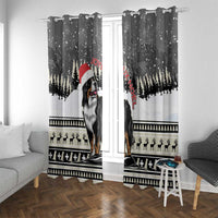 Switzerland Christmas Bernese Mountain Dog Window Curtain Joyeux Noel - Wonder Print Shop