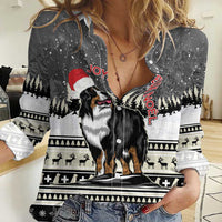 Switzerland Christmas Bernese Mountain Dog Women Casual Shirt Joyeux Noel - Wonder Print Shop