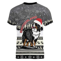 Switzerland Christmas Bernese Mountain Dog Women V-Neck T-Shirt Joyeux Noel - Wonder Print Shop