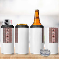 Ukrainian Trident 4 in 1 Can Cooler Tumbler White Tryzub Vyshyvanka Pattern - Wonder Print Shop