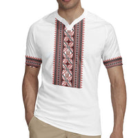 Personalized Ukrainian Trident Rugby Jersey White Tryzub Vyshyvanka Pattern - Wonder Print Shop