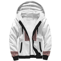 Personalized Ukrainian Trident Sherpa Hoodie White Tryzub Vyshyvanka Pattern - Wonder Print Shop