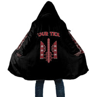 Personalized Ukrainian Trident Cloak Black Tryzub Vyshyvanka Pattern - Wonder Print Shop
