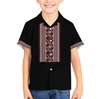 Personalized Ukrainian Trident Hawaiian Shirt Black Tryzub Vyshyvanka Pattern - Wonder Print Shop