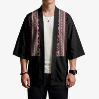 Personalized Ukrainian Trident Kimono Black Tryzub Vyshyvanka Pattern - Wonder Print Shop