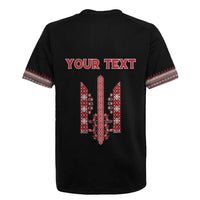 Personalized Ukrainian Trident Rugby Jersey Black Tryzub Vyshyvanka Pattern - Wonder Print Shop