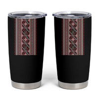 Ukrainian Trident Tumbler Cup Black Tryzub Vyshyvanka Pattern - Wonder Print Shop