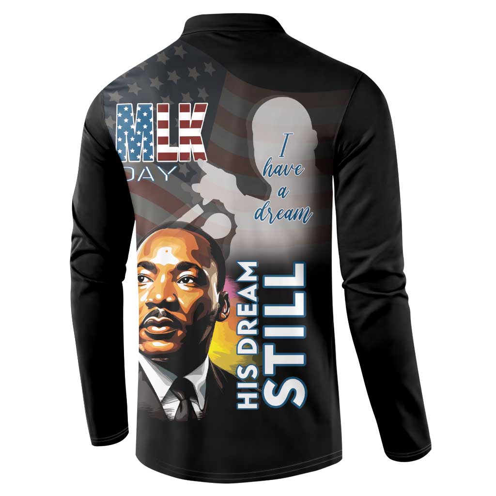 Happy MLK Day Button Sweatshirt I Have A Dream - His Dream Still - Wonder Print Shop