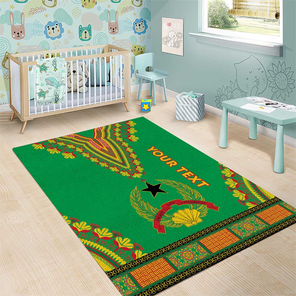 Personalised Guinea Bissau Area Rug Dashiki Pattern - Wonder Print Shop