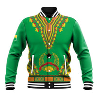 Personalised Guinea Bissau Baseball Jacket Dashiki Pattern - Wonder Print Shop