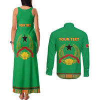 Personalised Guinea Bissau Couples Matching Tank Maxi Dress and Long Sleeve Button Shirt Dashiki Pattern - Wonder Print Shop
