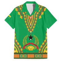 Personalised Guinea Bissau Family Matching Off The Shoulder Long Sleeve Dress and Hawaiian Shirt Dashiki Pattern - Wonder Print Shop